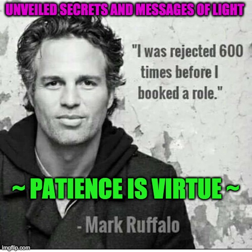patience is virtue | UNVEILED SECRETS AND MESSAGES OF LIGHT; ~ PATIENCE IS VIRTUE ~ | image tagged in patience is virtue | made w/ Imgflip meme maker