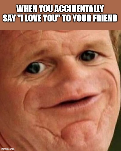 Love this template right now | WHEN YOU ACCIDENTALLY SAY "I LOVE YOU" TO YOUR FRIEND | image tagged in sosig,memes,i love you,oops | made w/ Imgflip meme maker
