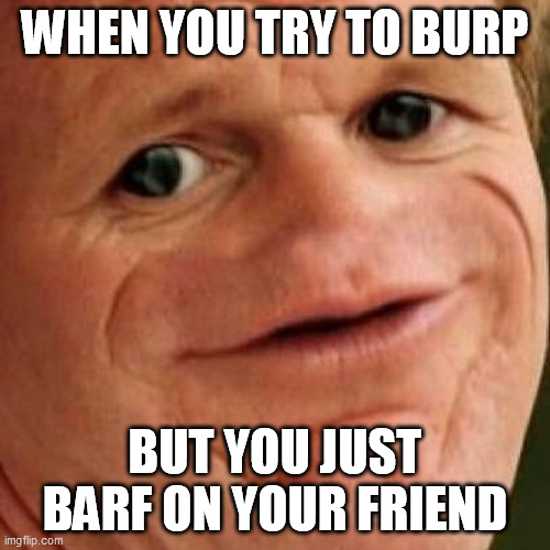 SOSIG | WHEN YOU TRY TO BURP; BUT YOU JUST BARF ON YOUR FRIEND | image tagged in sosig | made w/ Imgflip meme maker