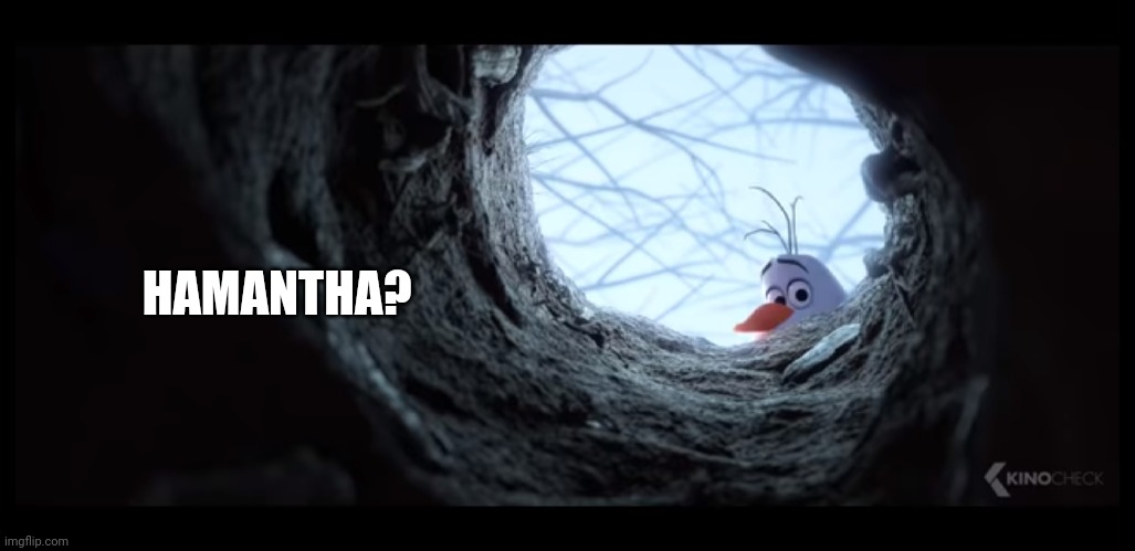 Hamantha? | HAMANTHA? | image tagged in olaf,frozen 2,if you know what i mean | made w/ Imgflip meme maker