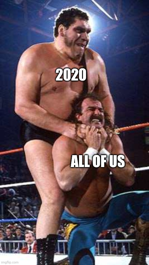 2020 | 2020; ALL OF US | image tagged in andre the giant,2020 | made w/ Imgflip meme maker