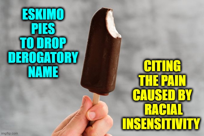 Consider the Eskimos unable to forego harsh Winters due to such injustice | ESKIMO PIES TO DROP DEROGATORY NAME; CITING THE PAIN CAUSED BY  RACIAL INSENSITIVITY | image tagged in vince vance,eskimo,pies,racial,insensitive,memes | made w/ Imgflip meme maker