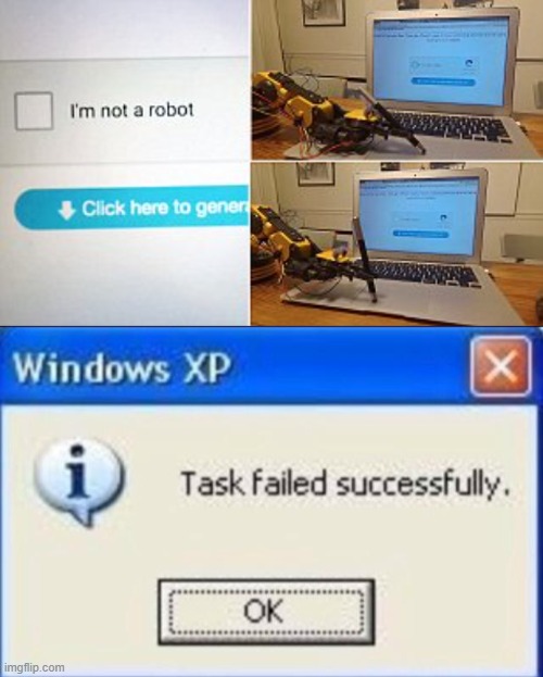 robot beats i'm not a robot test | image tagged in robot | made w/ Imgflip meme maker