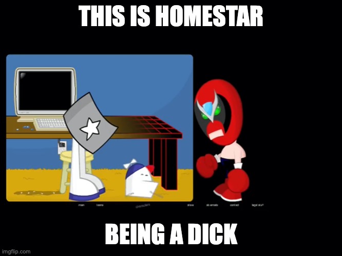 Homestar's Head Breaking the Fourth Wall | THIS IS HOMESTAR; BEING A DICK | image tagged in fourth wall,memes,homestar runner,strong bad | made w/ Imgflip meme maker