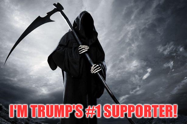 Death | I'M TRUMP'S #1 SUPPORTER! | image tagged in death | made w/ Imgflip meme maker