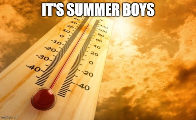 Summer Heat | IT'S SUMMER BOYS | image tagged in summer heat | made w/ Imgflip meme maker