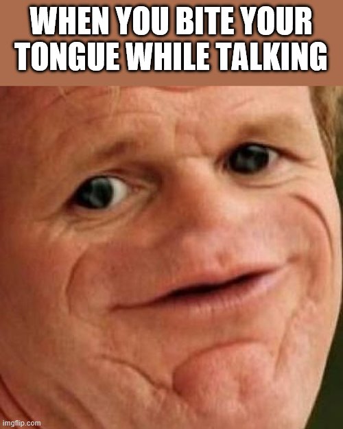 SOSIG | WHEN YOU BITE YOUR TONGUE WHILE TALKING | image tagged in sosig | made w/ Imgflip meme maker