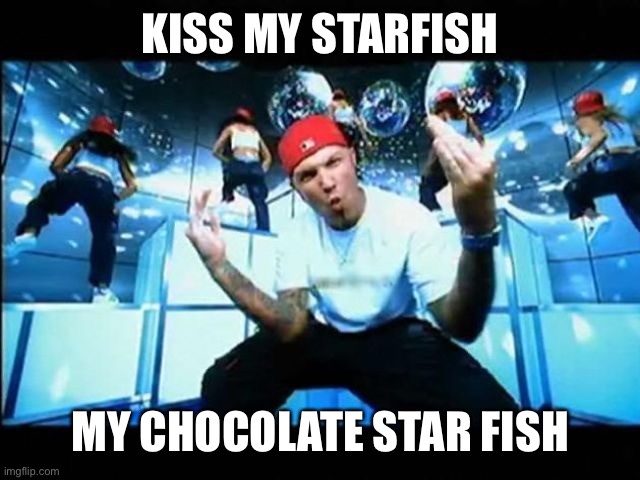 My attitude towards everyone | KISS MY STARFISH; MY CHOCOLATE STAR FISH | image tagged in limp bizkit,kiss,butt,people,2020,memes | made w/ Imgflip meme maker