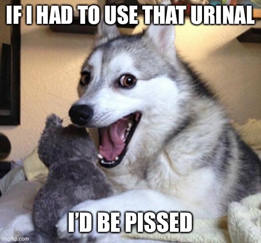 IF I HAD TO USE THAT URINAL I’D BE PISSED | made w/ Imgflip meme maker