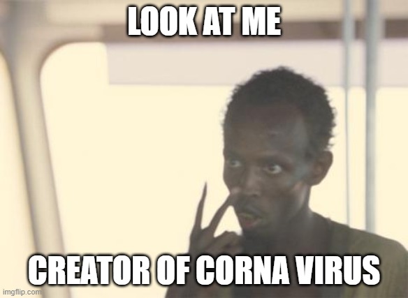 I'm The Captain Now Meme | LOOK AT ME; CREATOR OF CORNA VIRUS | image tagged in memes,i'm the captain now | made w/ Imgflip meme maker