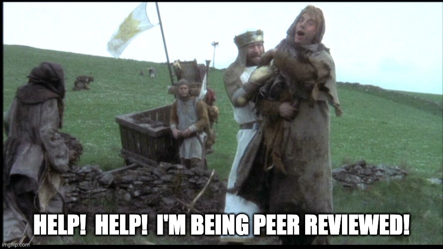 being peer reviewed | HELP!  HELP!  I'M BEING PEER REVIEWED! | image tagged in repressed | made w/ Imgflip meme maker