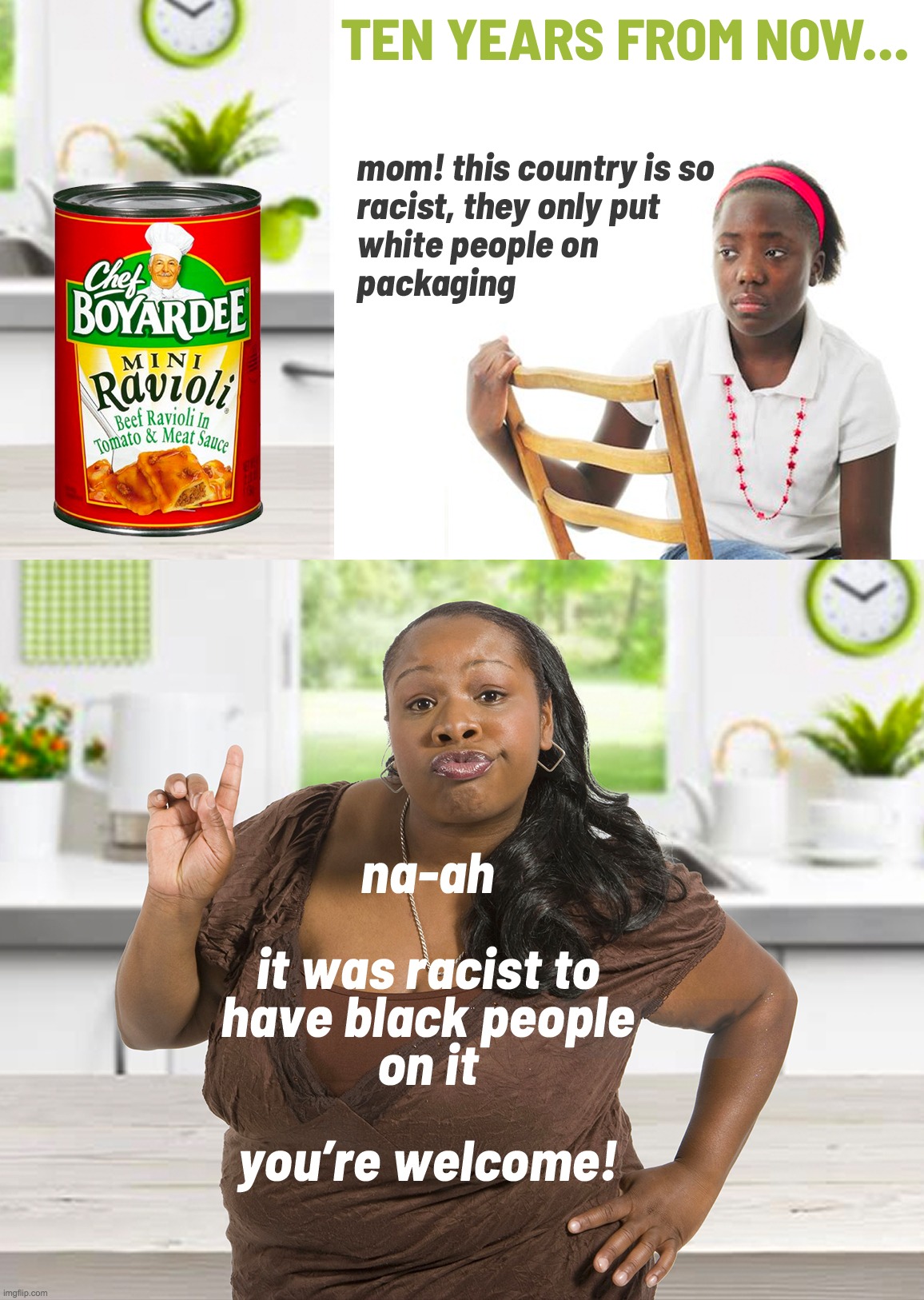 ...back in the trenches of liberal fight towards equality | image tagged in mrs butterworths,aunt jemima,pancake syrup is racist | made w/ Imgflip meme maker