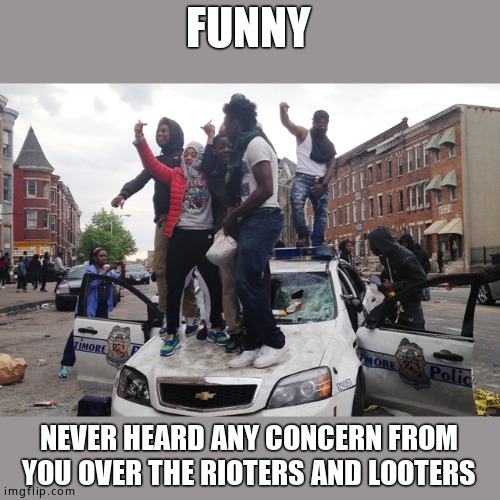 Riot | FUNNY NEVER HEARD ANY CONCERN FROM YOU OVER THE RIOTERS AND LOOTERS | image tagged in riot | made w/ Imgflip meme maker