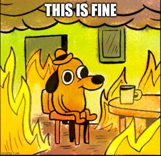 I'm fine | THIS IS FINE | image tagged in i'm fine | made w/ Imgflip meme maker