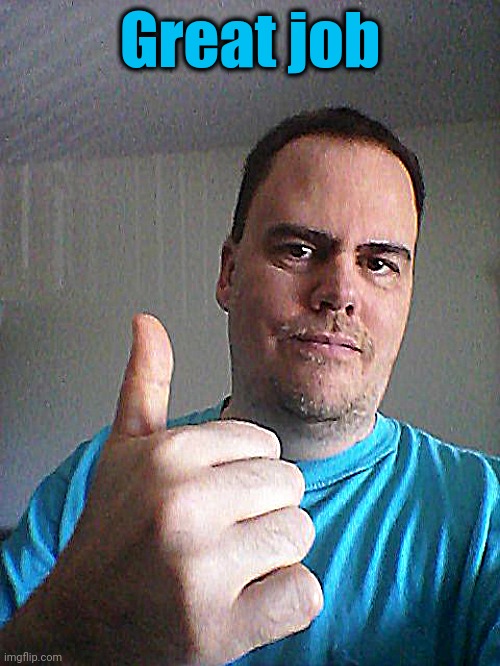 Thumbs up | Great job | image tagged in thumbs up | made w/ Imgflip meme maker
