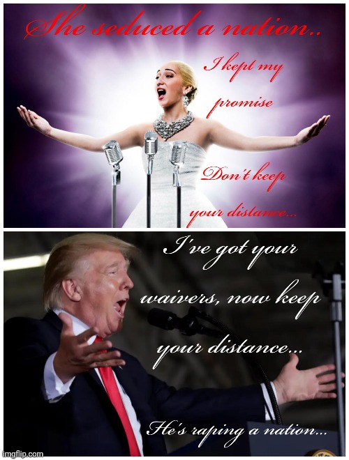 Keep Your Distance, Drumpf | image tagged in evita virus trump distance | made w/ Imgflip meme maker