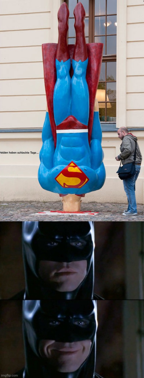 THAT MAKES BATMAN HAPPY | image tagged in memes,batman smiles,batman,superman | made w/ Imgflip meme maker