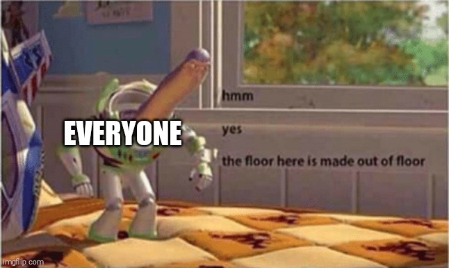hmm yes the floor here is made out of floor | EVERYONE | image tagged in hmm yes the floor here is made out of floor | made w/ Imgflip meme maker