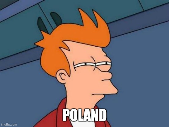 Futurama Fry Meme | POLAND | image tagged in memes,futurama fry | made w/ Imgflip meme maker