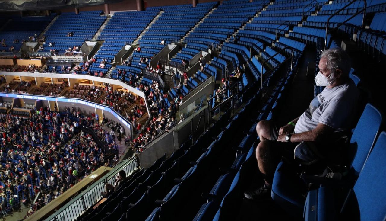 Trump Rally with Empty Seats Blank Meme Template