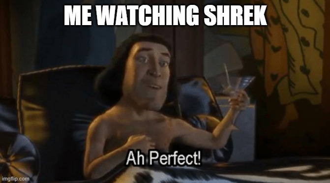 Shrek is the best | ME WATCHING SHREK | image tagged in lord farquad perfect,memes,shrek | made w/ Imgflip meme maker