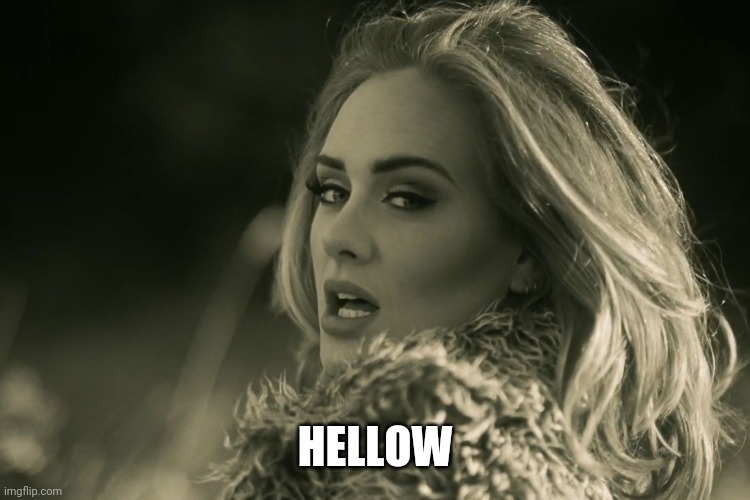 adele hellow | HELLOW | image tagged in adele hellow | made w/ Imgflip meme maker