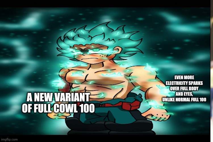 A NEW VARIANT OF FULL COWL 100 EVEN MORE ELECTRICITY SPARKS OVER FULL BODY AND EYES, UNLIKE NORMAL FULL 100 | made w/ Imgflip meme maker
