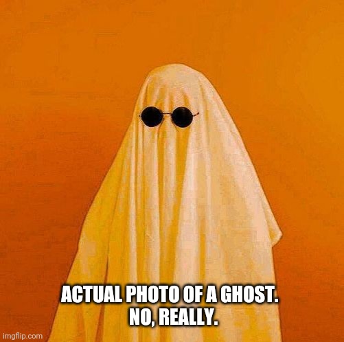 Ghost photo | ACTUAL PHOTO OF A GHOST. 
 NO, REALLY. | image tagged in funny | made w/ Imgflip meme maker