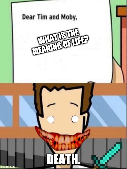What is life? | WHAT IS THE MEANING OF LIFE? DEATH. | image tagged in fuuny | made w/ Imgflip meme maker