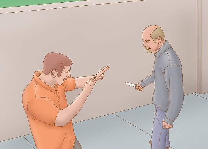 High Quality Wikihow defend against knife Blank Meme Template