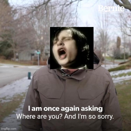 I made way too many of these | Where are you? And I'm so sorry. | image tagged in memes,bernie i am once again asking for your support,tom delonge,blink-182,coolish | made w/ Imgflip meme maker