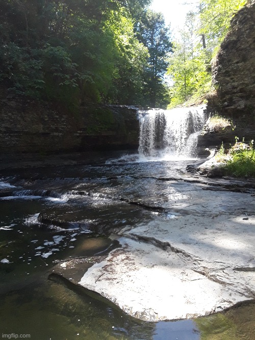 Falls in a gorge in Ithaca, I believe | image tagged in falls,love falls | made w/ Imgflip meme maker