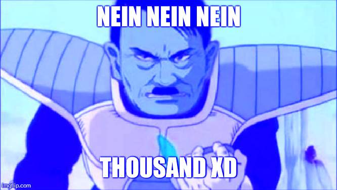 nein nein nein thousand ! | NEIN NEIN NEIN THOUSAND XD | image tagged in nein nein nein thousand | made w/ Imgflip meme maker