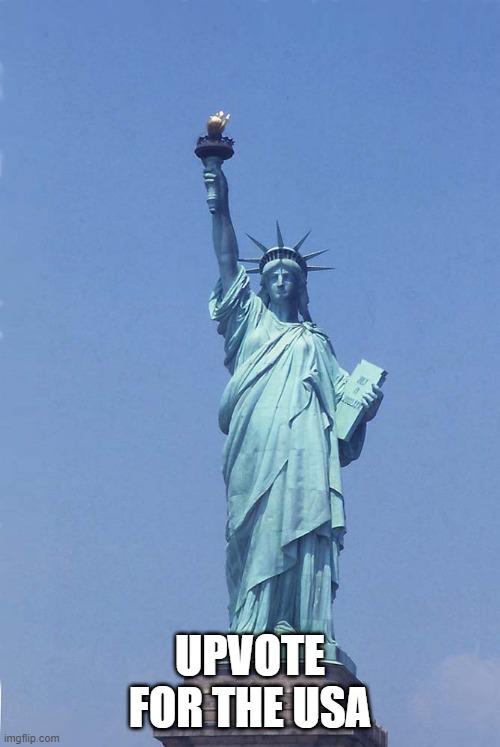 The Statue of Liberty | UPVOTE FOR THE USA | image tagged in the statue of liberty | made w/ Imgflip meme maker