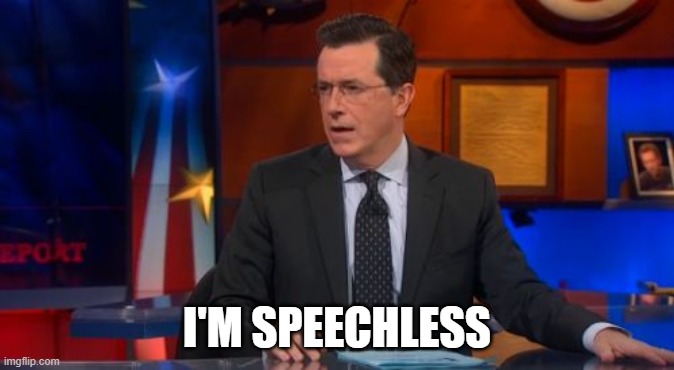 Speechless Colbert Face Meme | I'M SPEECHLESS | image tagged in memes,speechless colbert face | made w/ Imgflip meme maker