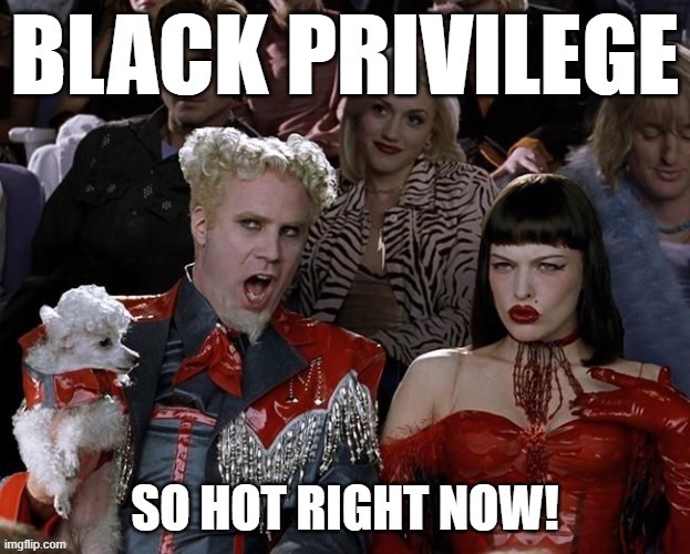 IT HAD TO BE SAID JUST DONT KNOW WHY IT TOOK MUGATU SO LONG. | image tagged in black privilege,black privilege meme,mugatu so hot right now | made w/ Imgflip meme maker