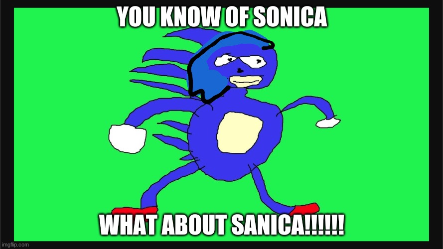 Sanica | YOU KNOW OF SONICA; WHAT ABOUT SANICA!!!!!! | image tagged in sanic,memes,dank memes | made w/ Imgflip meme maker