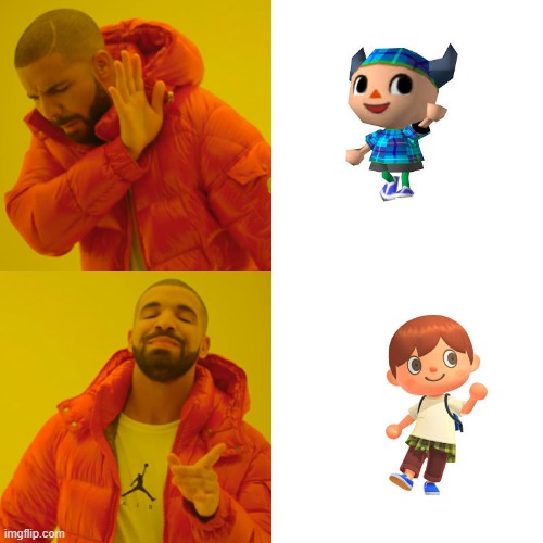 this is not really a meme (animal crossing) | image tagged in memes,drake hotline bling | made w/ Imgflip meme maker
