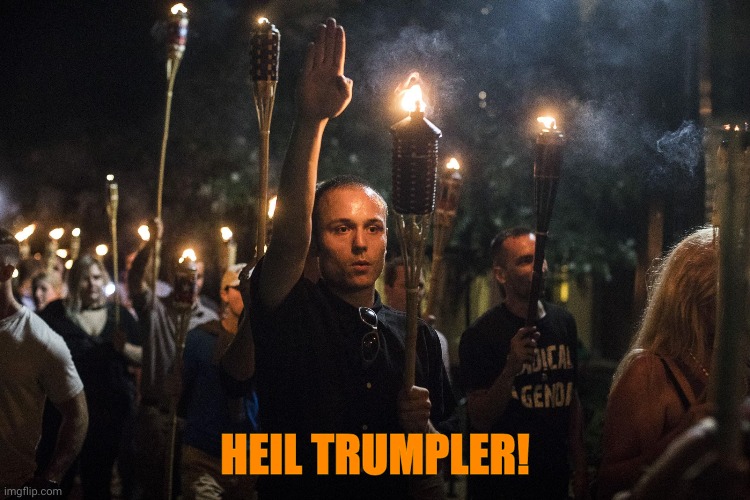 Nazis Charlottesville Trump | HEIL TRUMPLER! | image tagged in nazis charlottesville trump | made w/ Imgflip meme maker