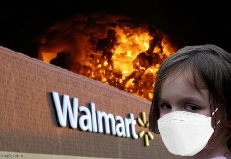 Walmart Fire Girl Masked Blank Meme Template