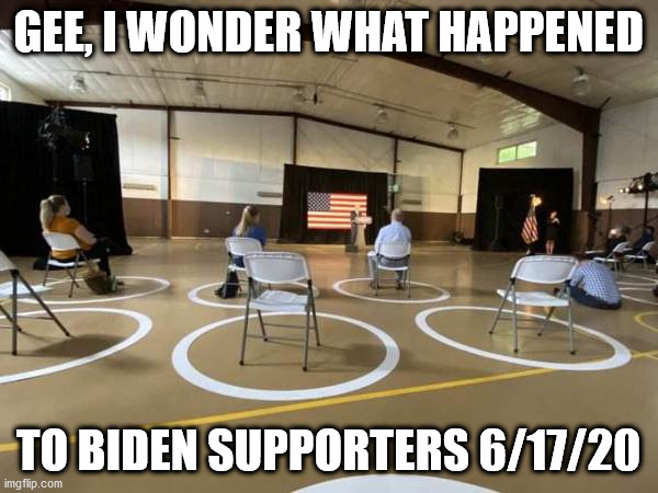 GEE, I WONDER WHAT HAPPENED TO BIDEN SUPPORTERS 6/17/20 | made w/ Imgflip meme maker