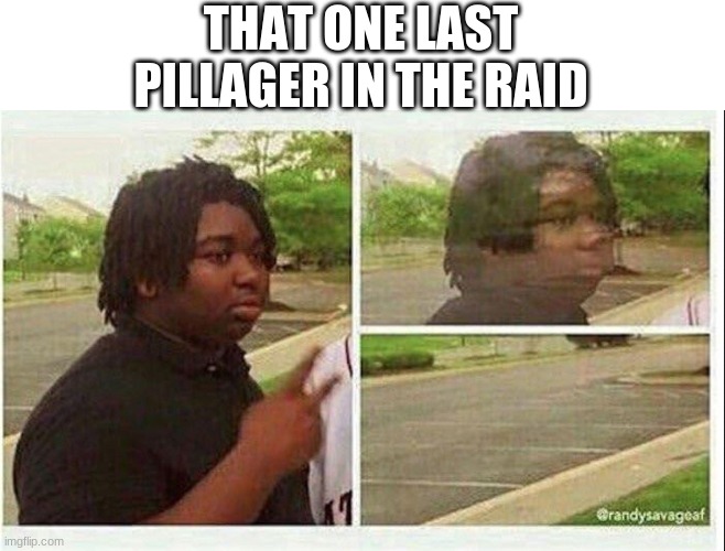 you will never find me | THAT ONE LAST PILLAGER IN THE RAID | image tagged in black guy disappearing,funny,minecraft | made w/ Imgflip meme maker