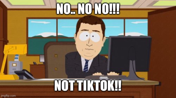 Aaaaand Its Gone | NO.. NO NO!!! NOT TIKTOK!! | image tagged in memes,aaaaand its gone | made w/ Imgflip meme maker