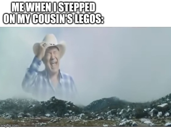 ME WHEN I STEPPED ON MY COUSIN'S LEGOS: | made w/ Imgflip meme maker