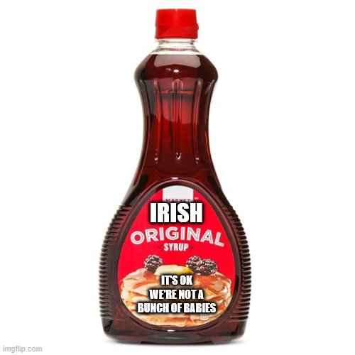 IRISH; IT'S OK WE'RE NOT A BUNCH OF BABIES | image tagged in aunt jemima,libtards,antifa,protests | made w/ Imgflip meme maker