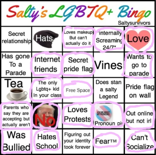 Bingo! (These still relevant?) | image tagged in the pride bingo,bingo,trans | made w/ Imgflip meme maker