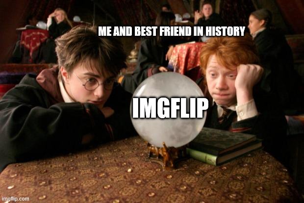 Harry Potter meme | ME AND BEST FRIEND IN HISTORY; IMGFLIP | image tagged in harry potter meme | made w/ Imgflip meme maker