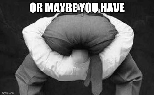 Head up ass  | OR MAYBE YOU HAVE | image tagged in head up ass | made w/ Imgflip meme maker