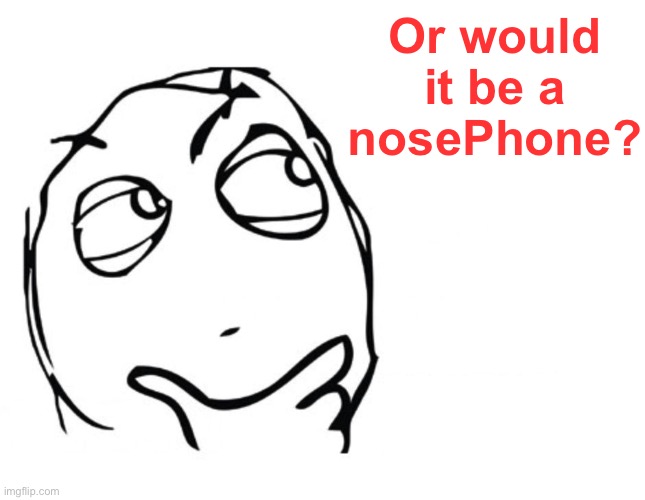 hmmm | Or would it be a nosePhone? | image tagged in hmmm | made w/ Imgflip meme maker