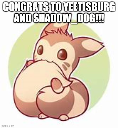 CONGRATS TO YEETISBURG AND SHADOW_DOG!!! | made w/ Imgflip meme maker